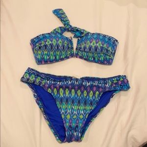 Strapless Patterned Bathing Suit